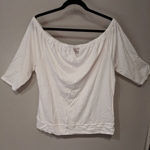 White shirt, off the shoulder